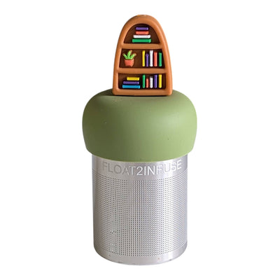 Plant Bookshelf | Floating Tea Steeper | Green Base | Brown