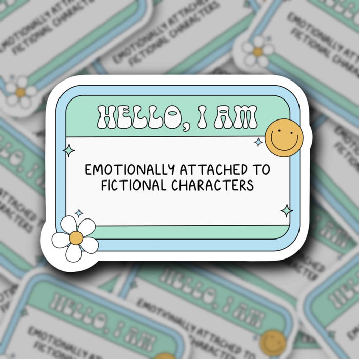 Attached to Fictional Characters, Bookish Name Tag Sticker