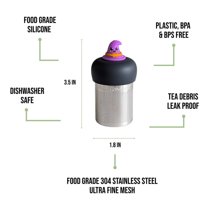 Wizard Hat | Floating Tea Steeper | Grey Base | Purple