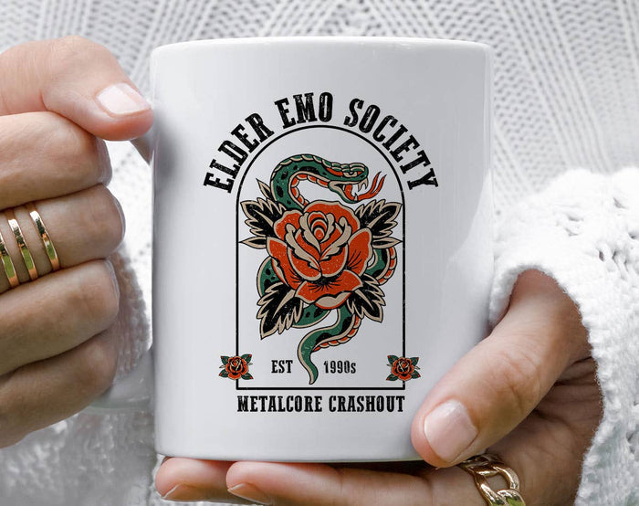 Elder Emo Society Funny Metalcore Punk Coffee Mug