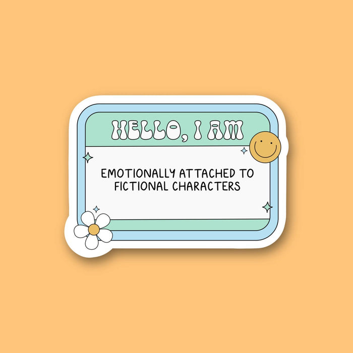Attached to Fictional Characters, Bookish Name Tag Sticker