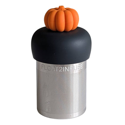 3D Pumpkin | Floating Tea Steeper | Grey Base | Orange