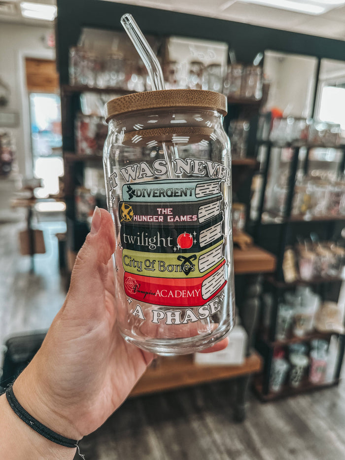 Not a Phase Book Stack Glass Can Cup
