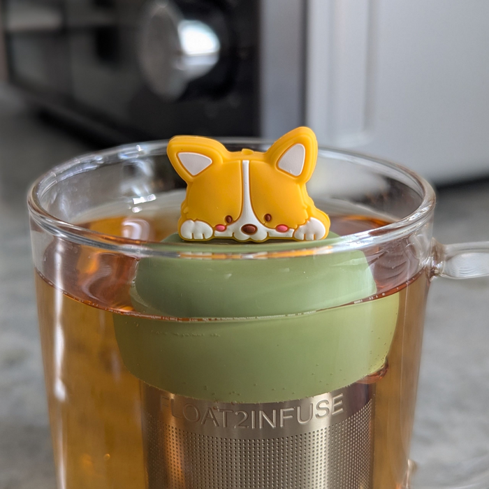 Playful Puppy | Floating Tea Steeper | Green Base | Yellow