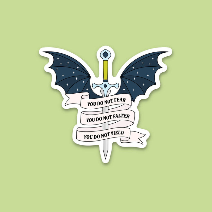 Do not yield, bat wings book sticker