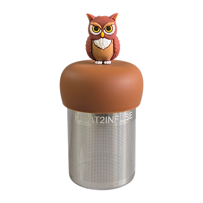 Owl | Floating Tea Steeper | Light Brown Base | Brown Owl