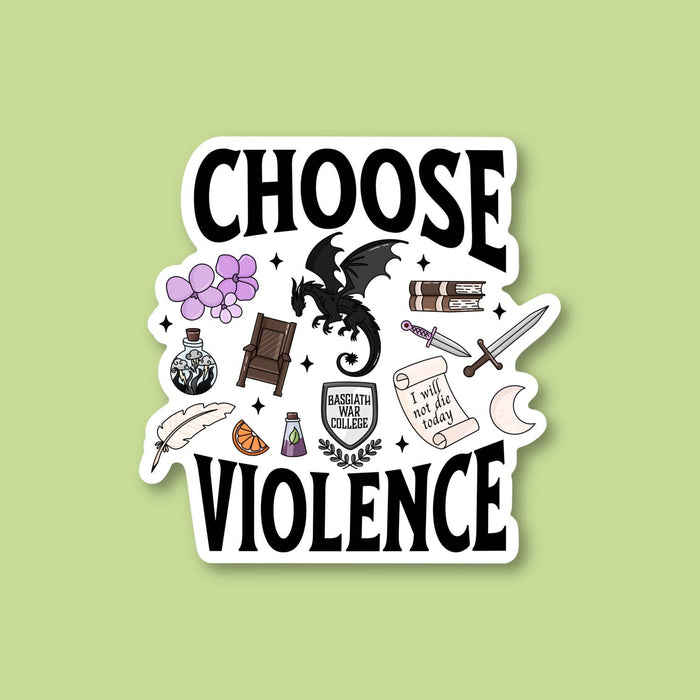 Choose Violence, Wing Bookish Sticker