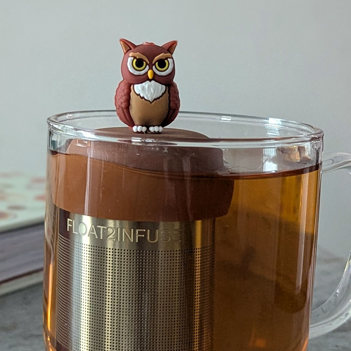Owl | Floating Tea Steeper | Light Brown Base | Brown Owl