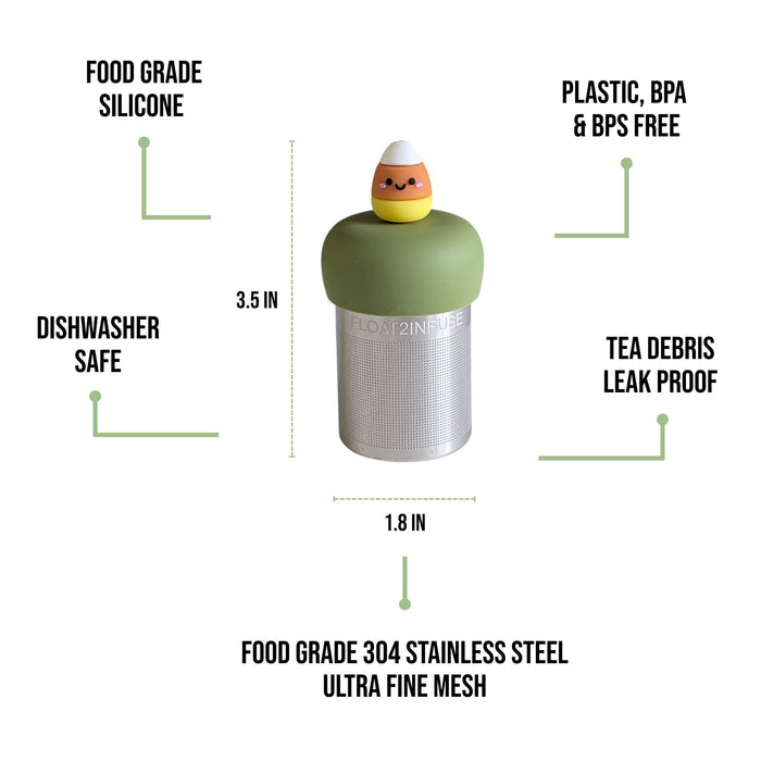 Candy Corn | Floating Tea Steeper | Green Base | Orange