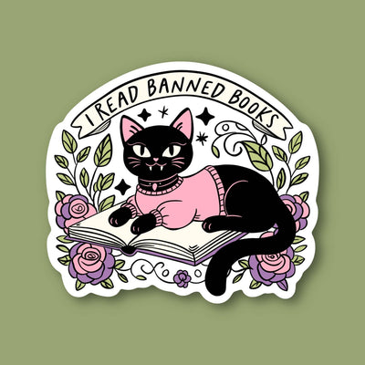 I Read Banned Books, Trendy Booktok, CatSticker