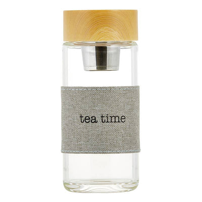 Glass Water Bottle Tea Infuser - Tea Time