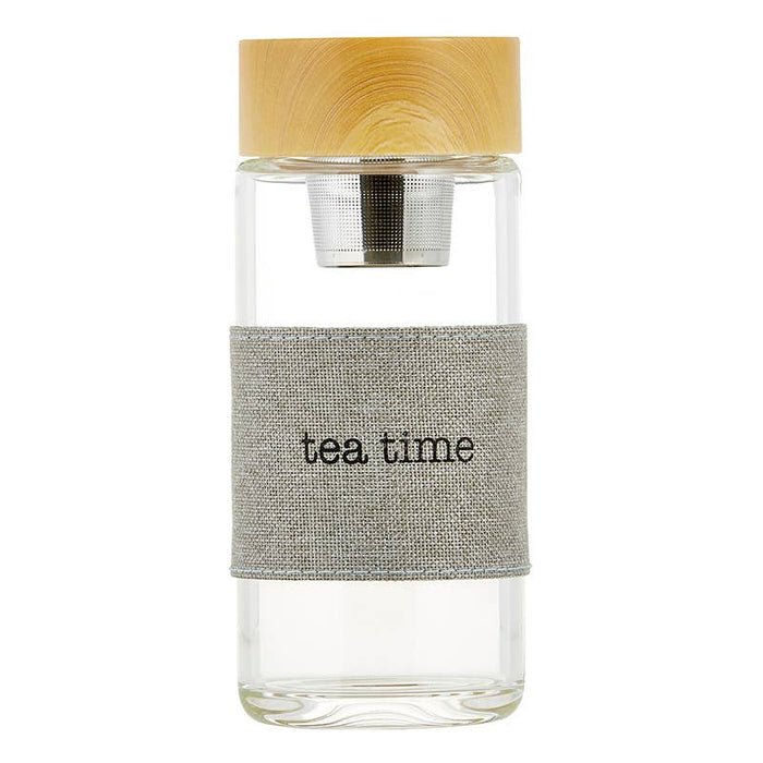 Glass Water Bottle Tea Infuser - Tea Time