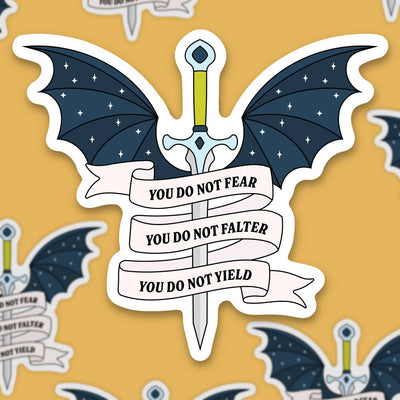 Do not yield, bat wings book sticker