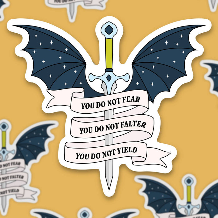 Do not yield, bat wings book sticker