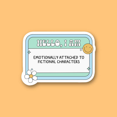 Attached to Fictional Characters, Bookish Name Tag Sticker