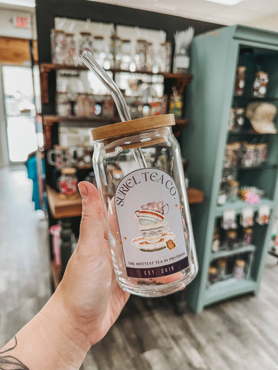 Suriel Tea Co. Glass Can Cup