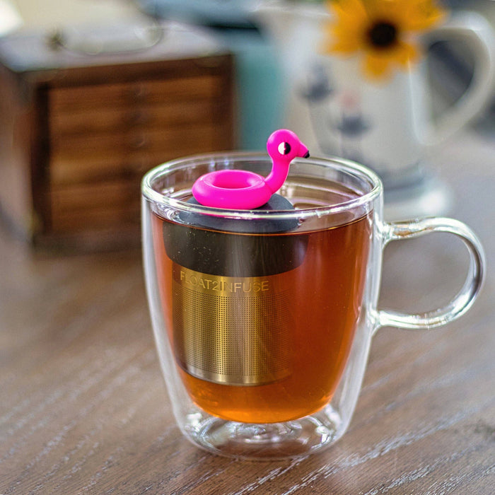 Flamingo Floatie | Floating Tea Steeper | Grey Base | Pink