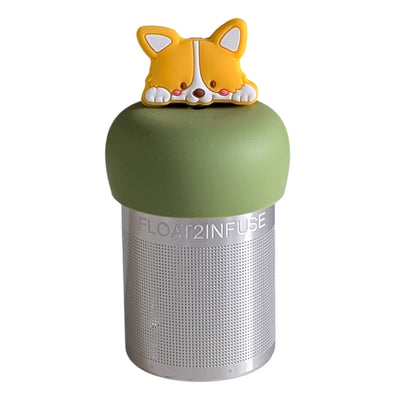 Playful Puppy | Floating Tea Steeper | Green Base | Yellow