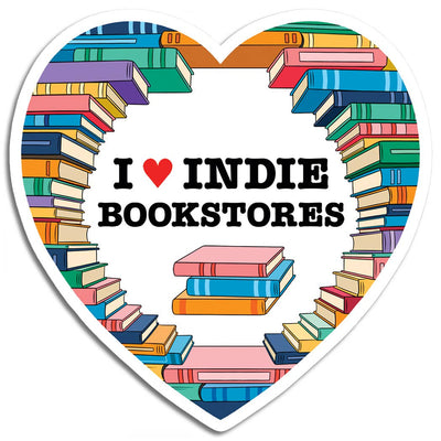 I Heart Indie Bookstores Die Cut Sticker