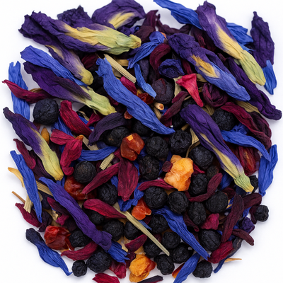 Colorful dried herbs and flowers
