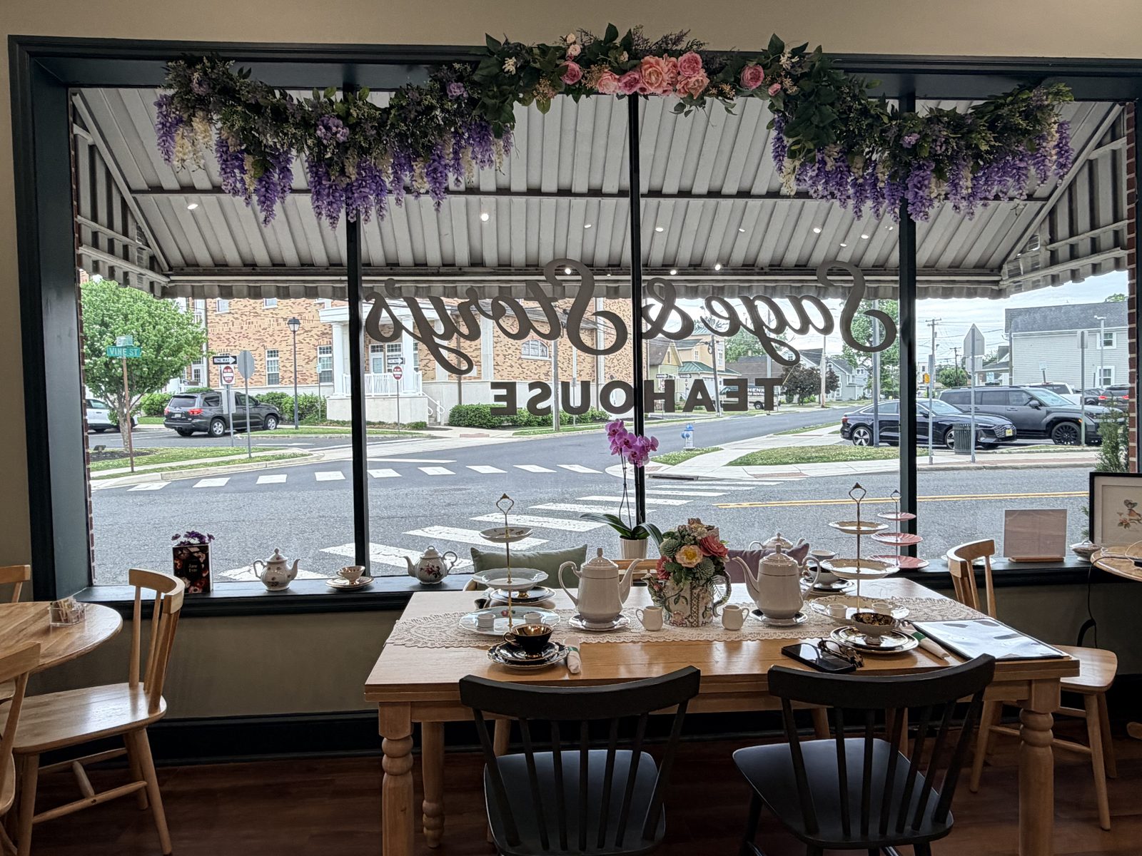 Afternoon tea service at Sage & Story's Teahouse